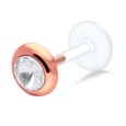 Pink Stone Labret Piercing PTFE LA-121